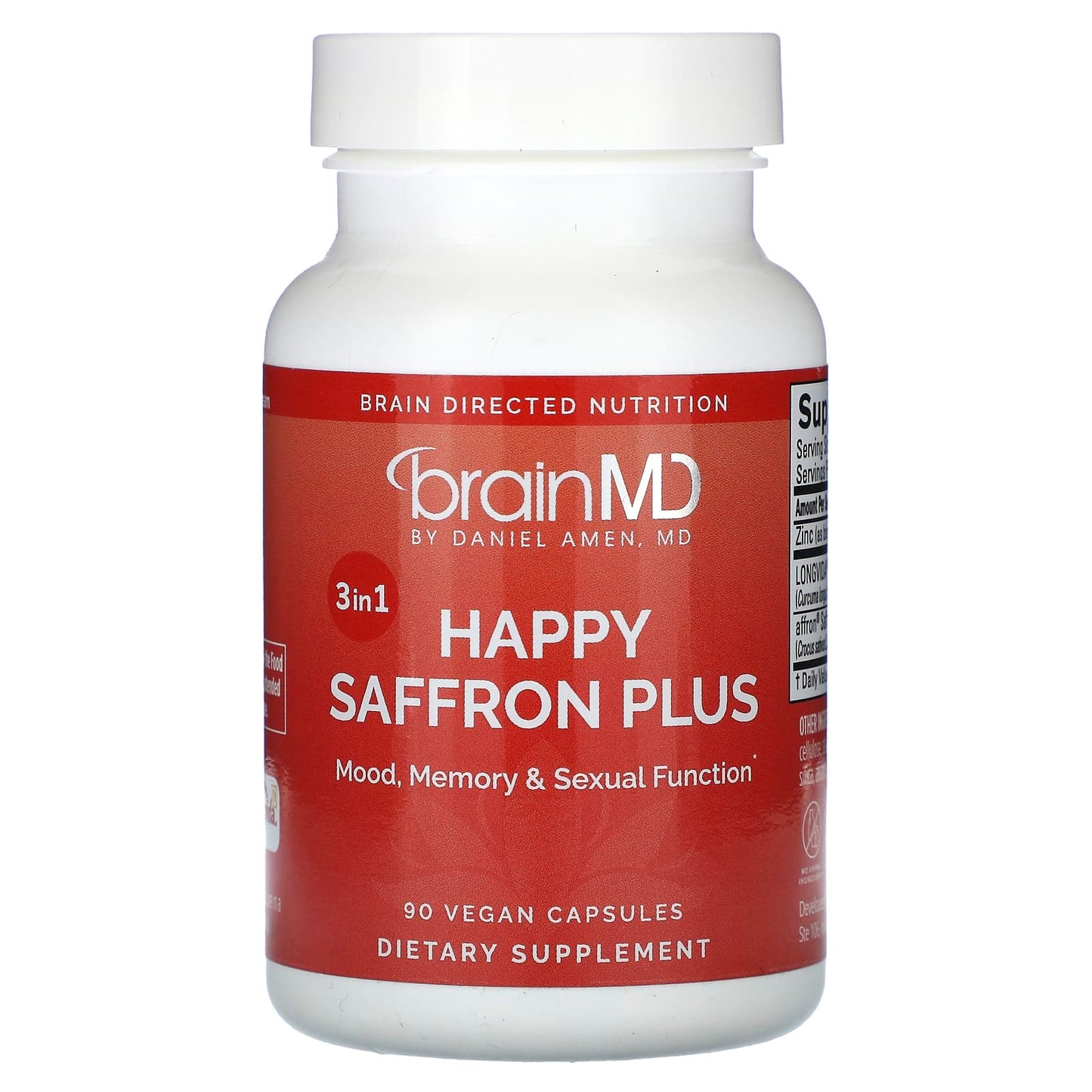 HAPPY SAFFRON PLUS BRAIN MD - ADVANCED MOOD & COGNITIVE SUPPORT FORMULA