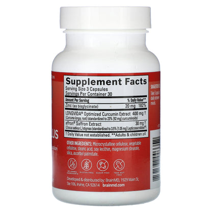 HAPPY SAFFRON PLUS BRAIN MD - ADVANCED MOOD & COGNITIVE SUPPORT FORMULA