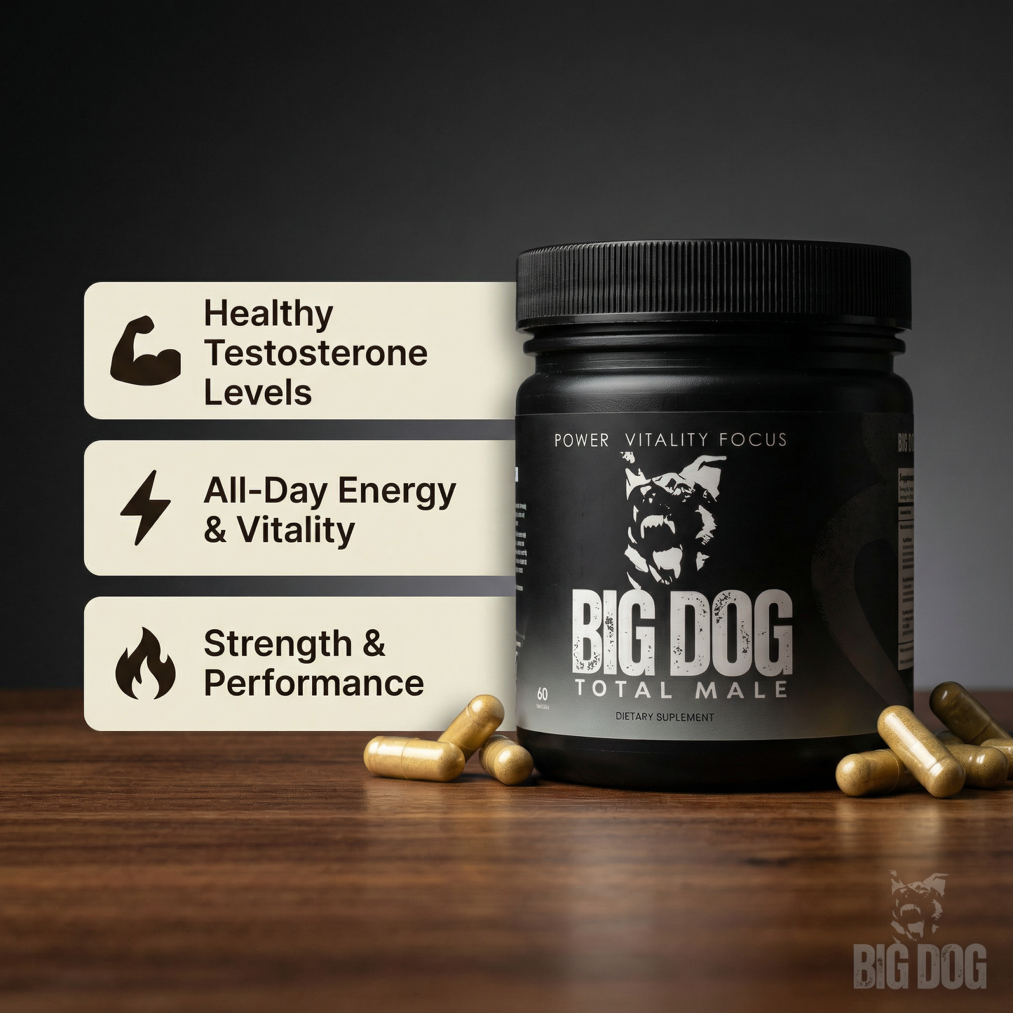 BIG DOG TOTAL MALE PILLS  - ADCANCED HEALTH SUPPORT FORMULA FOR MEN