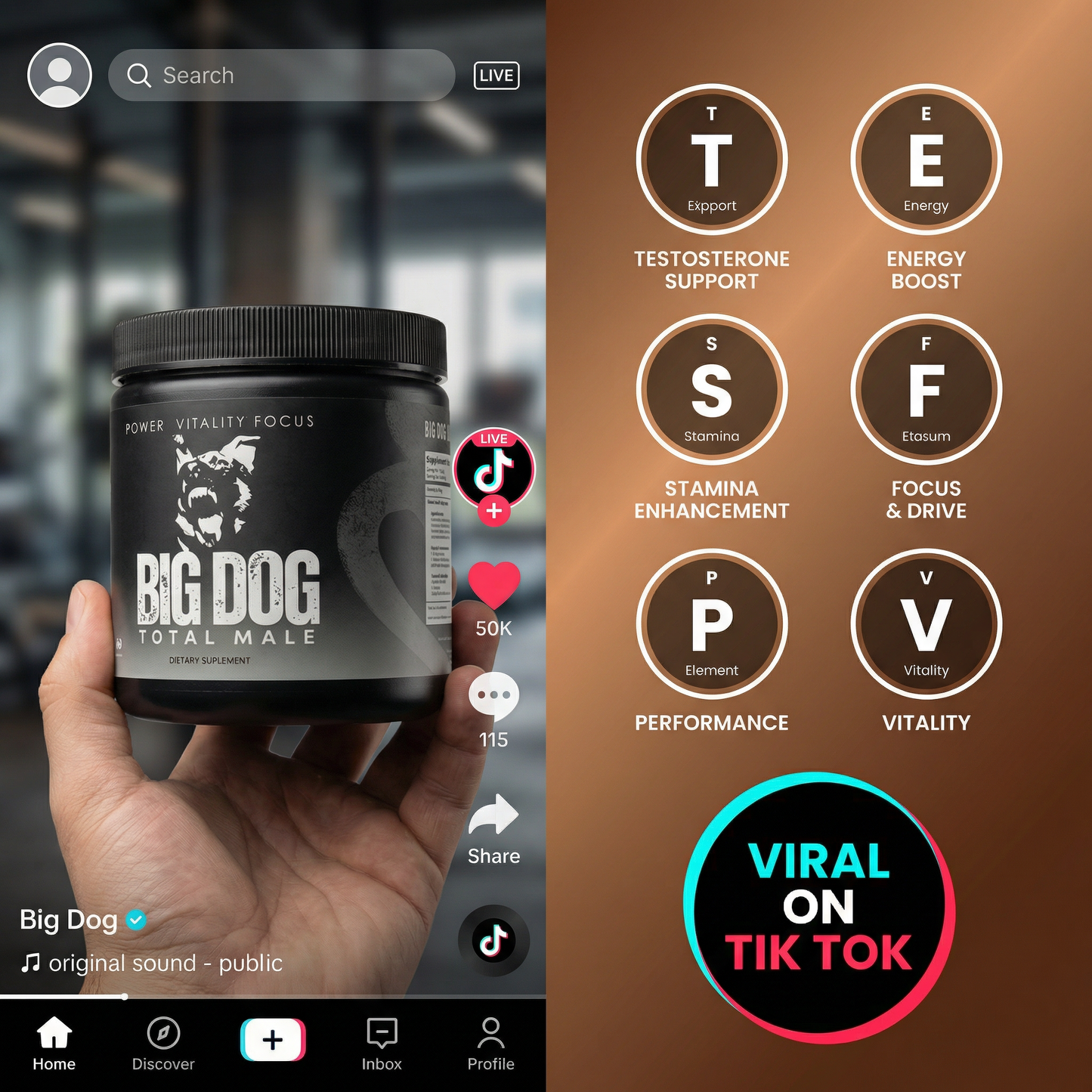 BIG DOG TOTAL MALE PILLS  - ADCANCED HEALTH SUPPORT FORMULA FOR MEN